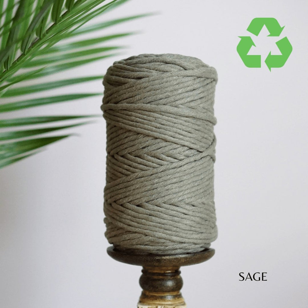 PREMIUM RECYCLED 5mm Single Strand Cotton Cord HALF KG (Now in 20 colors) - All for Knotting LLC