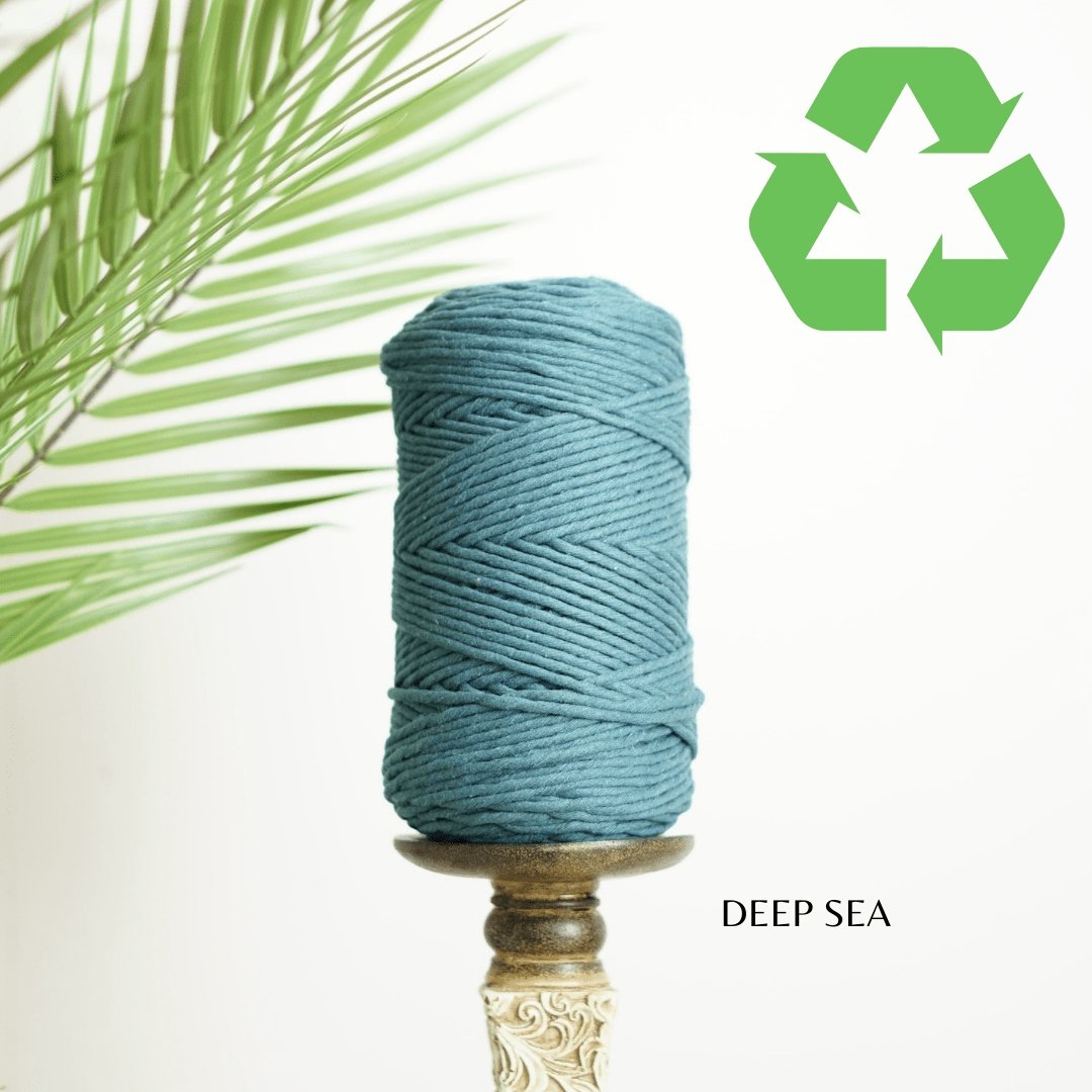 PREMIUM RECYCLED HALF KG | 3mm Single Strand Cotton Cord (Now in 21 colors) - All for Knotting LLC