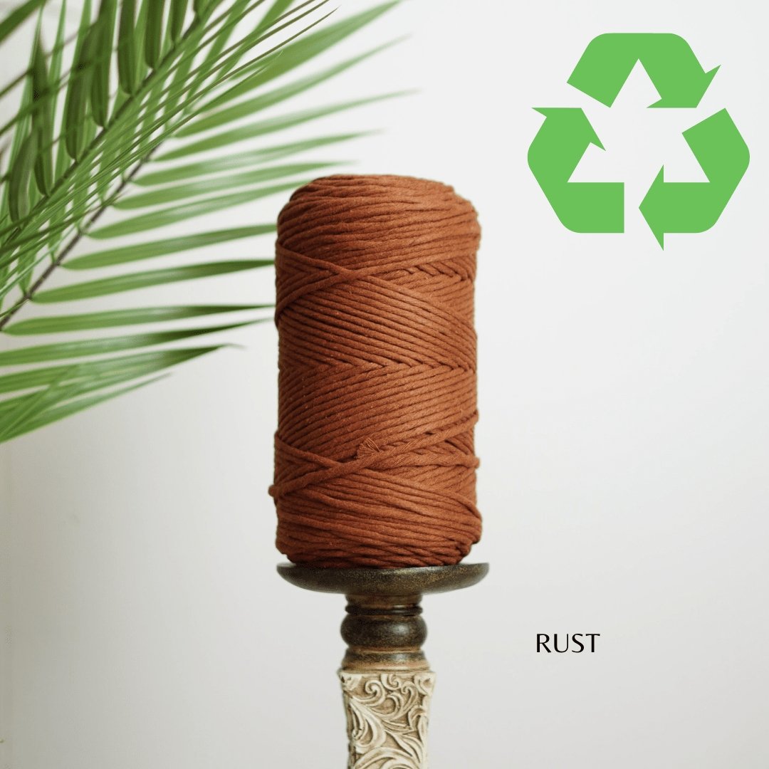 PREMIUM RECYCLED HALF KG | 3mm Single Strand Cotton Cord (Now in 21 colors) - All for Knotting LLC
