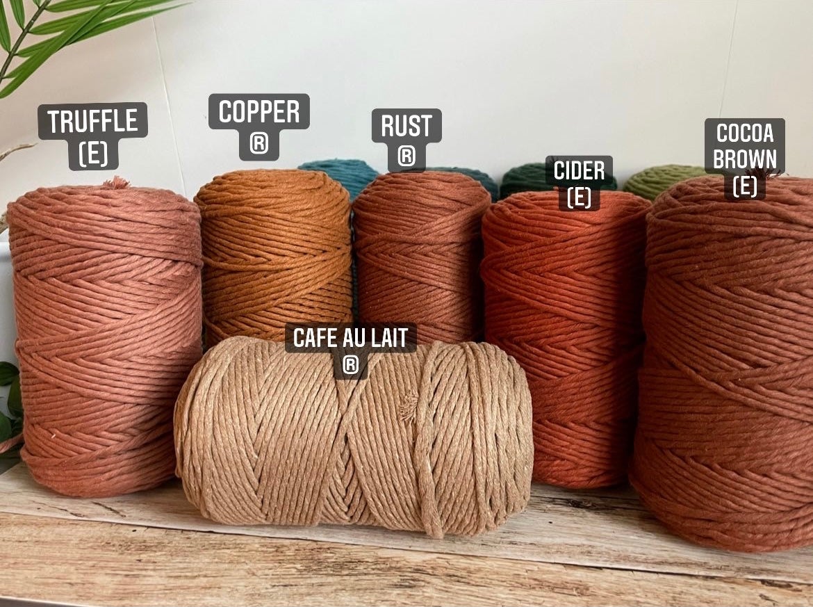 PREMIUM RECYCLED HALF KG | 3mm Single Strand Cotton Cord (Now in 21 colors) - All for Knotting LLC