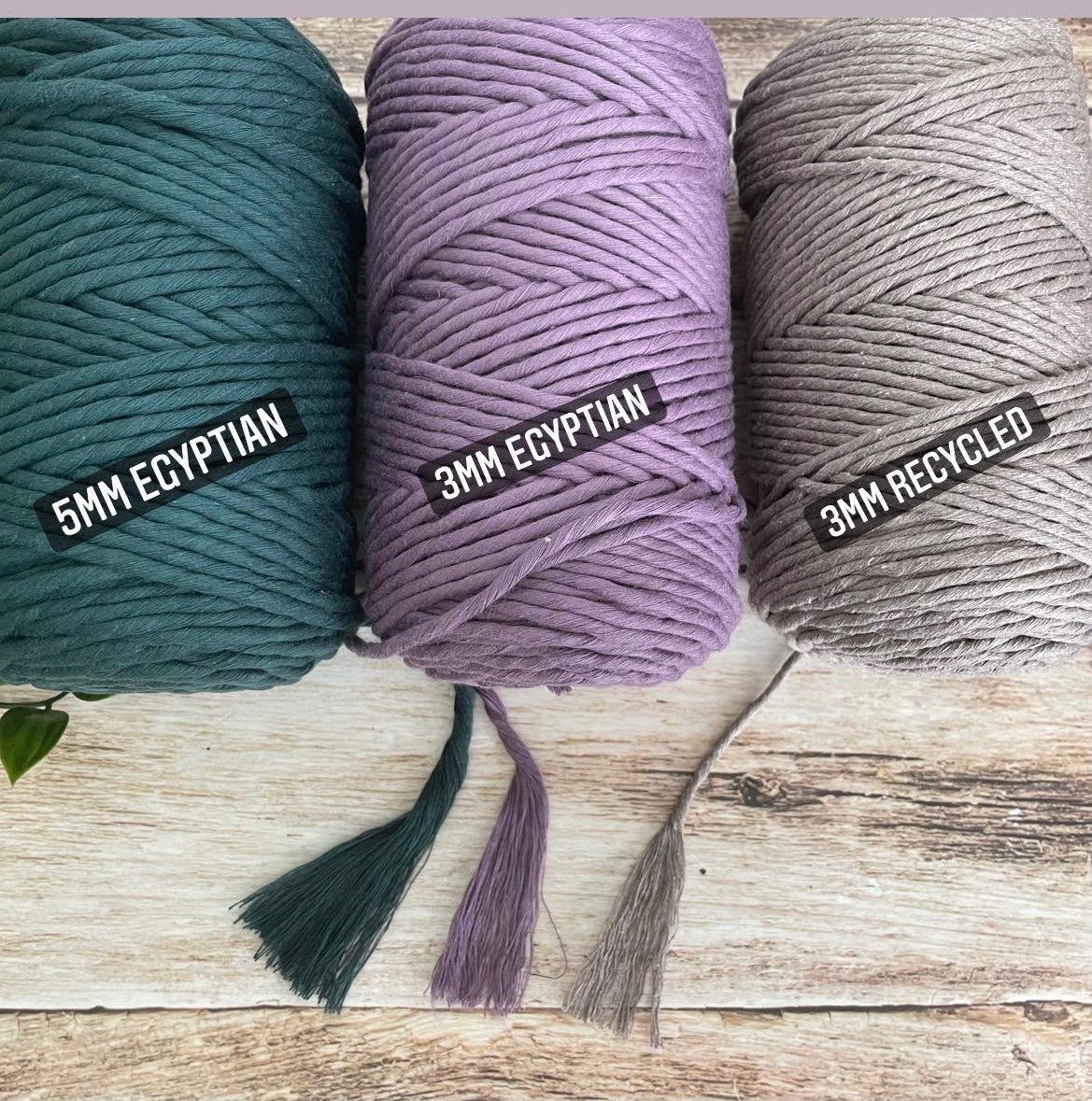 PREMIUM RECYCLED HALF KG | 3mm Single Strand Cotton Cord (Now in 21 colors) - All for Knotting LLC