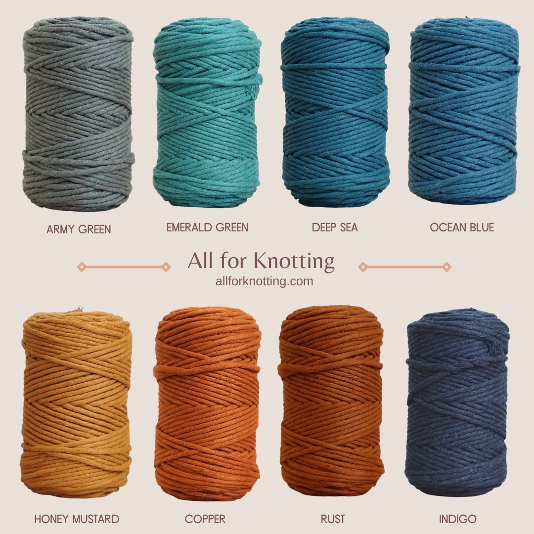 PREMIUM RECYCLED HALF KG | 5mm Single Strand Cotton Cord - All for Knotting LLC