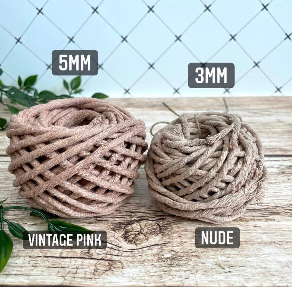 RECYCLED 3mm & 5mm Mini Spool (50ft) Single Strand Cotton Cord - All for Knotting LLC
