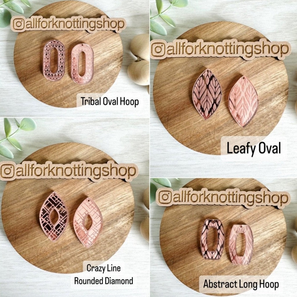 Rose Gold Mirror Acrylic Earring Blanks | Non-macrame Acrylic Earring Blanks - All for Knotting LLC