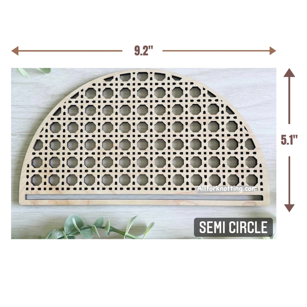 SEMI CIRCLE RATTAN CANE WOODEN FRAME | Macrame Wooden Frames - All for Knotting LLC