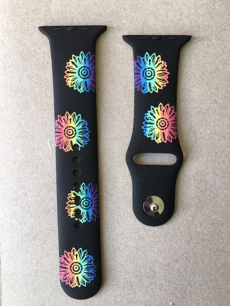 DIY Silicone Apple Watch Bands with Laserable Rainbow Filling (4 Colors) |  Engraving Materials