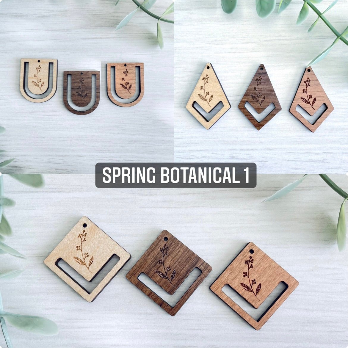 SPRING BOTANICAL 1 | Macrame Wooden Earring Blanks - All for Knotting LLC