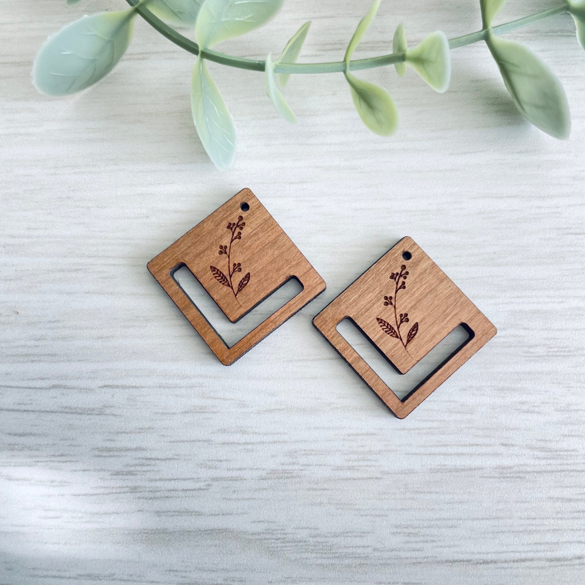 SPRING BOTANICAL 1 | Macrame Wooden Earring Blanks - All for Knotting LLC