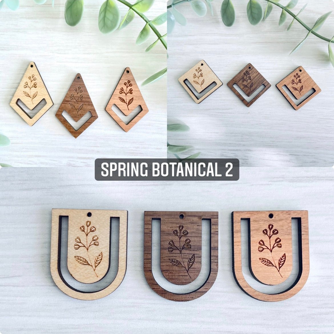 SPRING BOTANICAL 2 | Macrame Wooden Earring Blanks - All for Knotting LLC