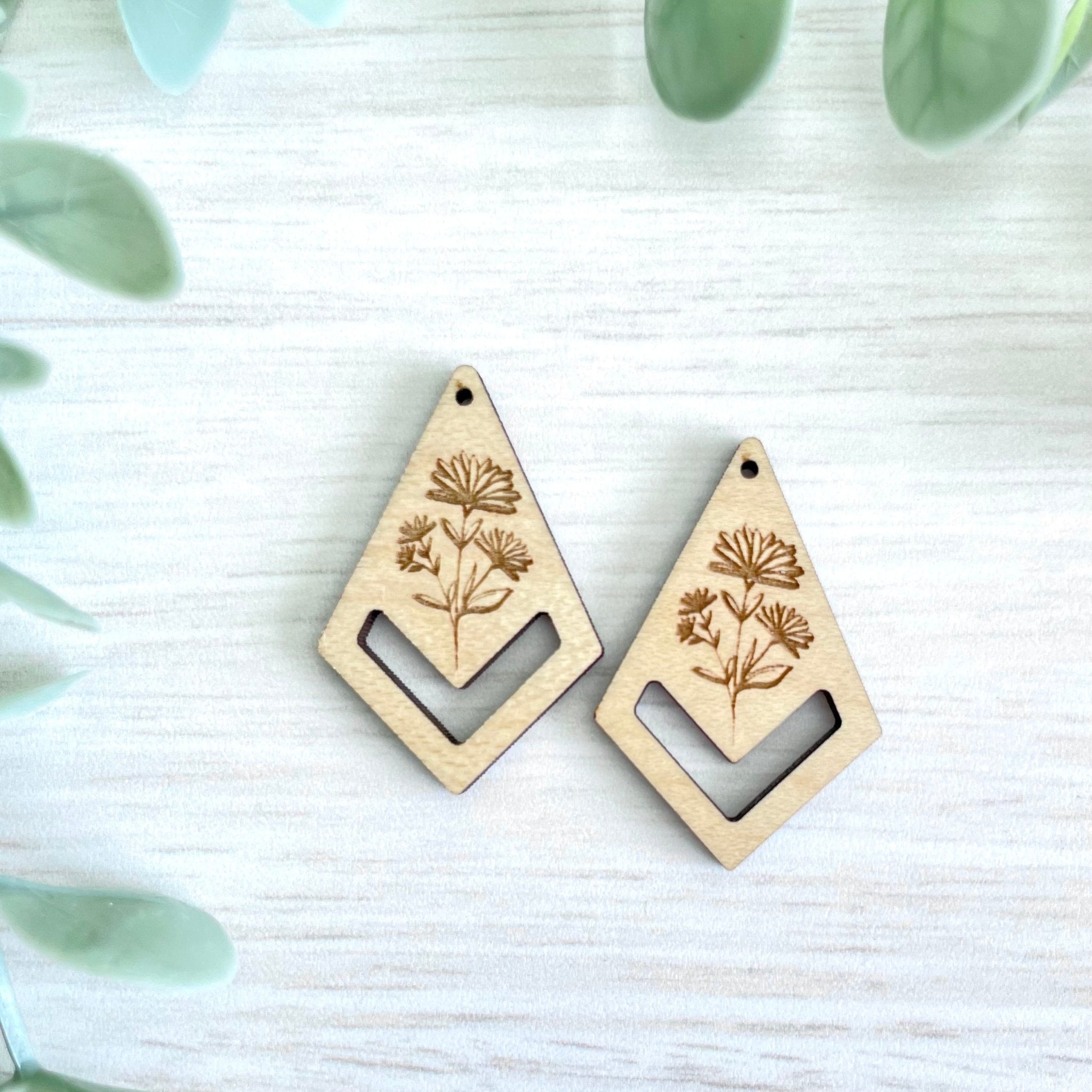 SPRING BOTANICAL 3 | Macrame Wooden Earring Blanks - All for Knotting LLC