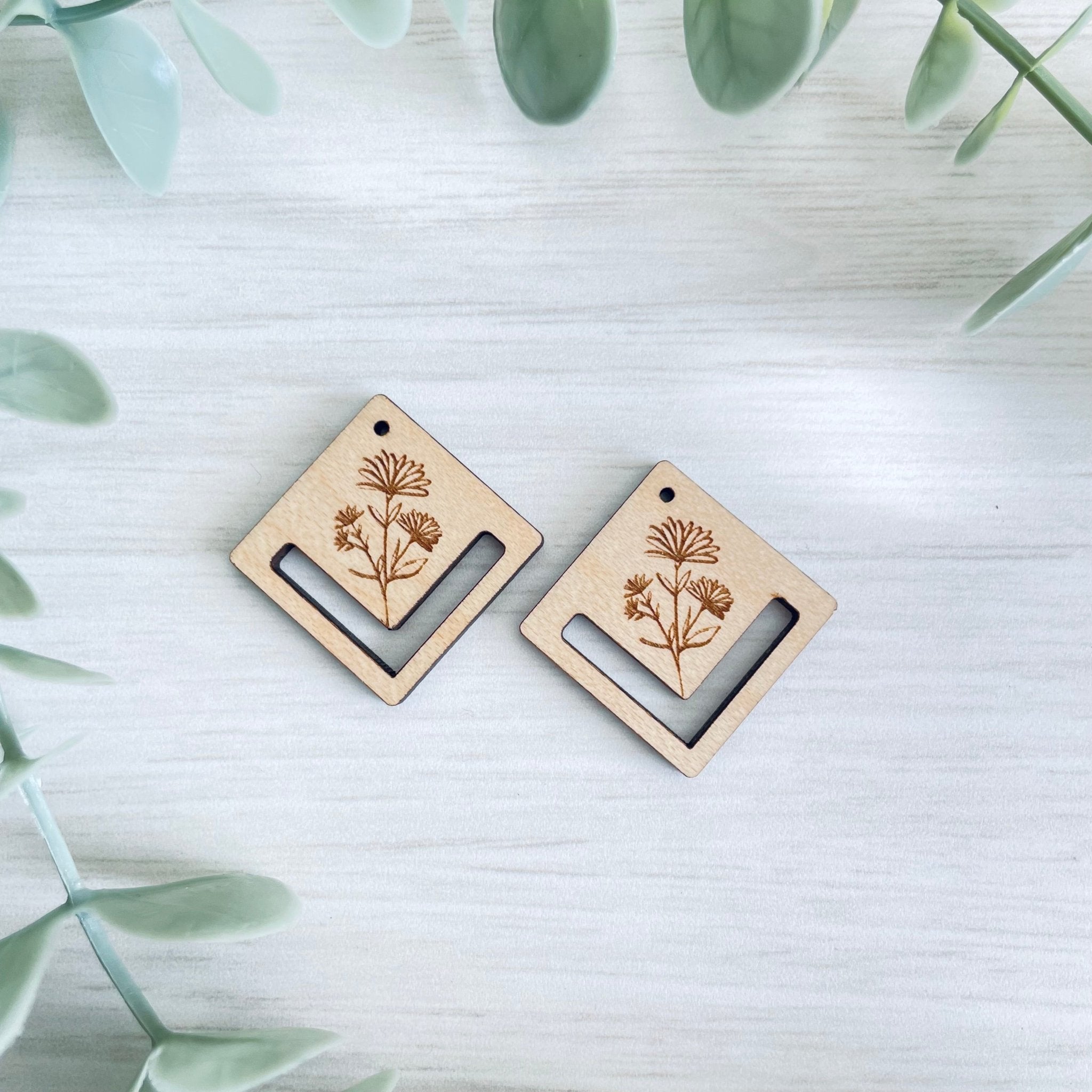 SPRING BOTANICAL 3 | Macrame Wooden Earring Blanks - All for Knotting LLC