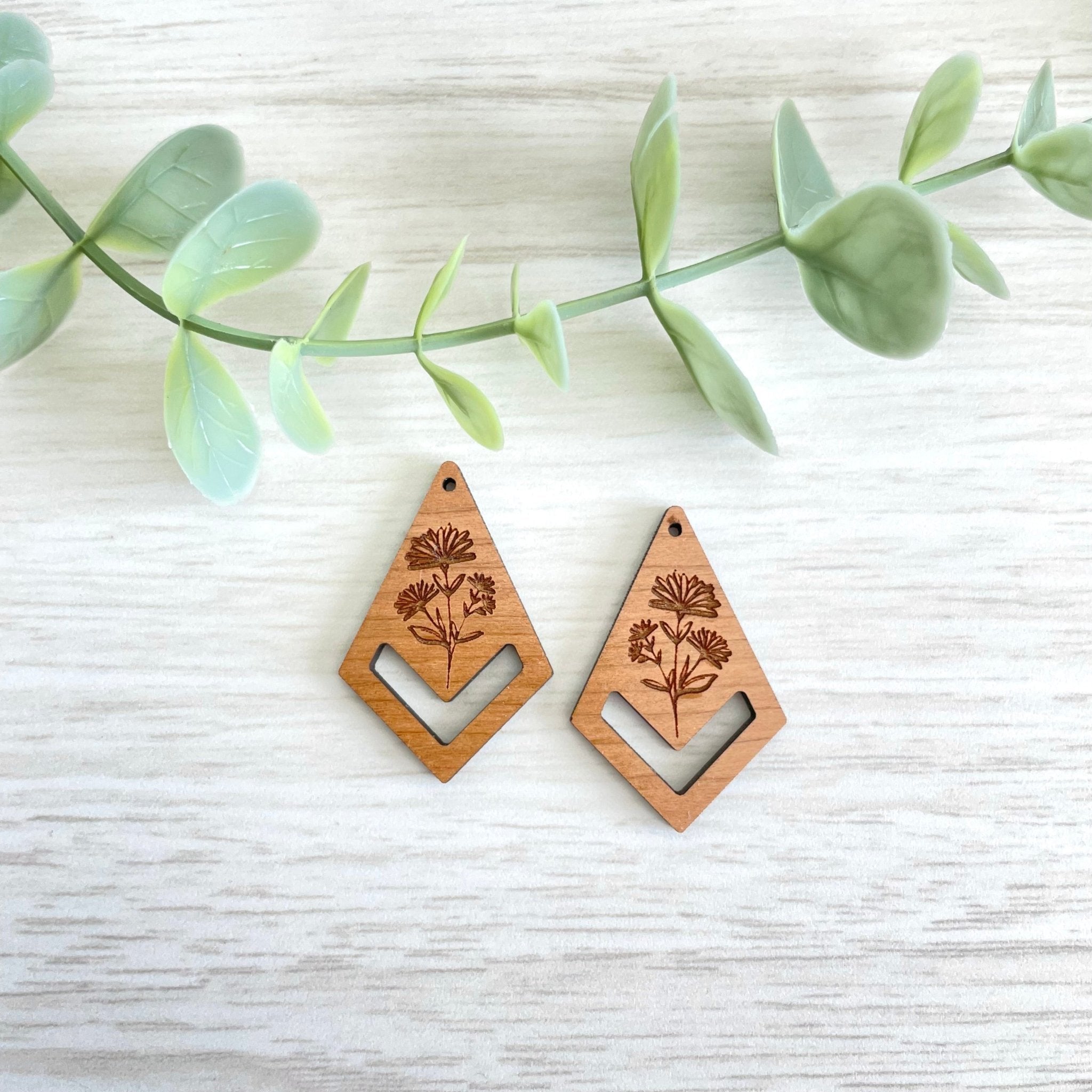 SPRING BOTANICAL 3 | Macrame Wooden Earring Blanks - All for Knotting LLC