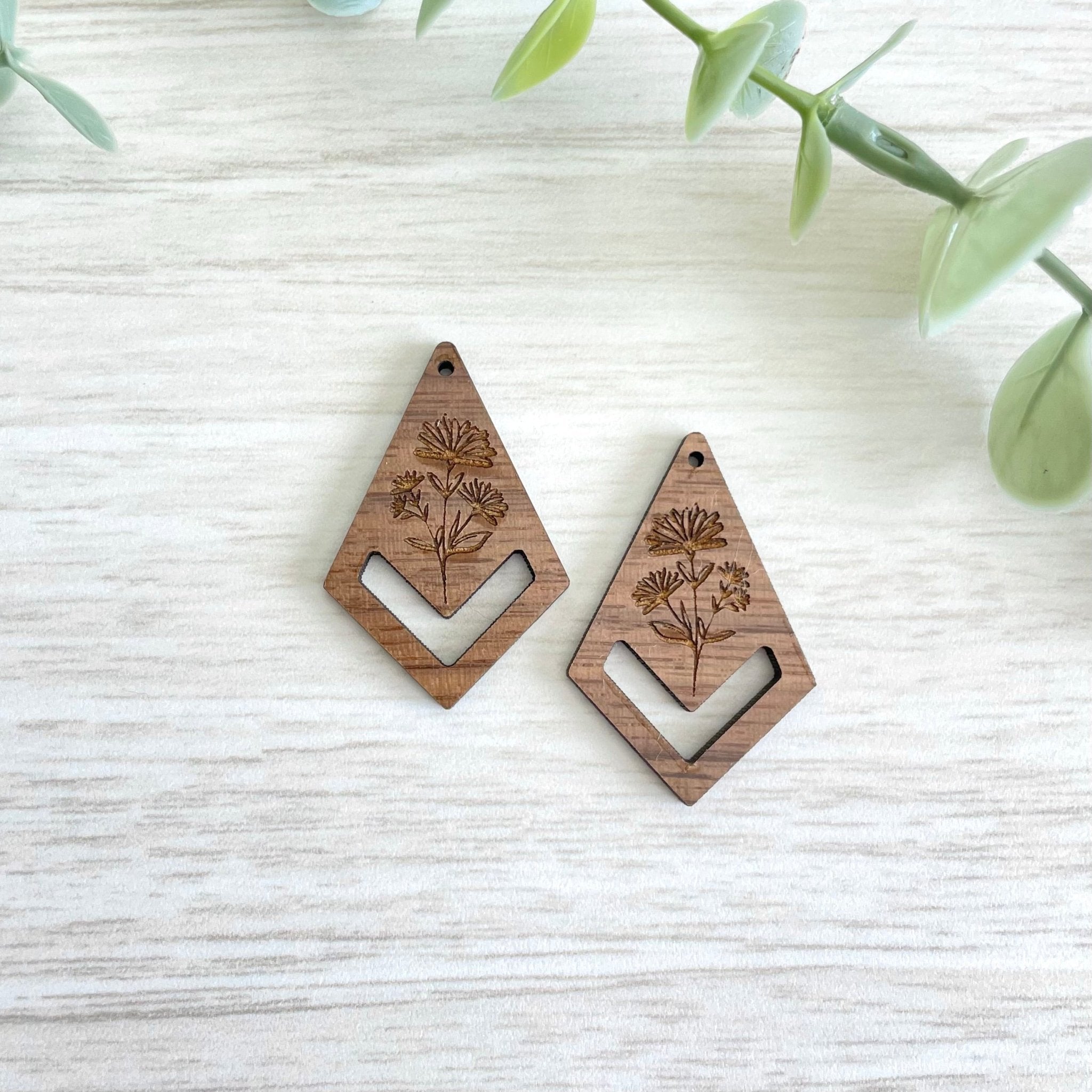 SPRING BOTANICAL 3 | Macrame Wooden Earring Blanks - All for Knotting LLC