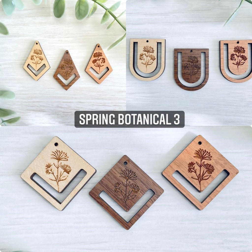 SPRING BOTANICAL 3 | Macrame Wooden Earring Blanks - All for Knotting LLC