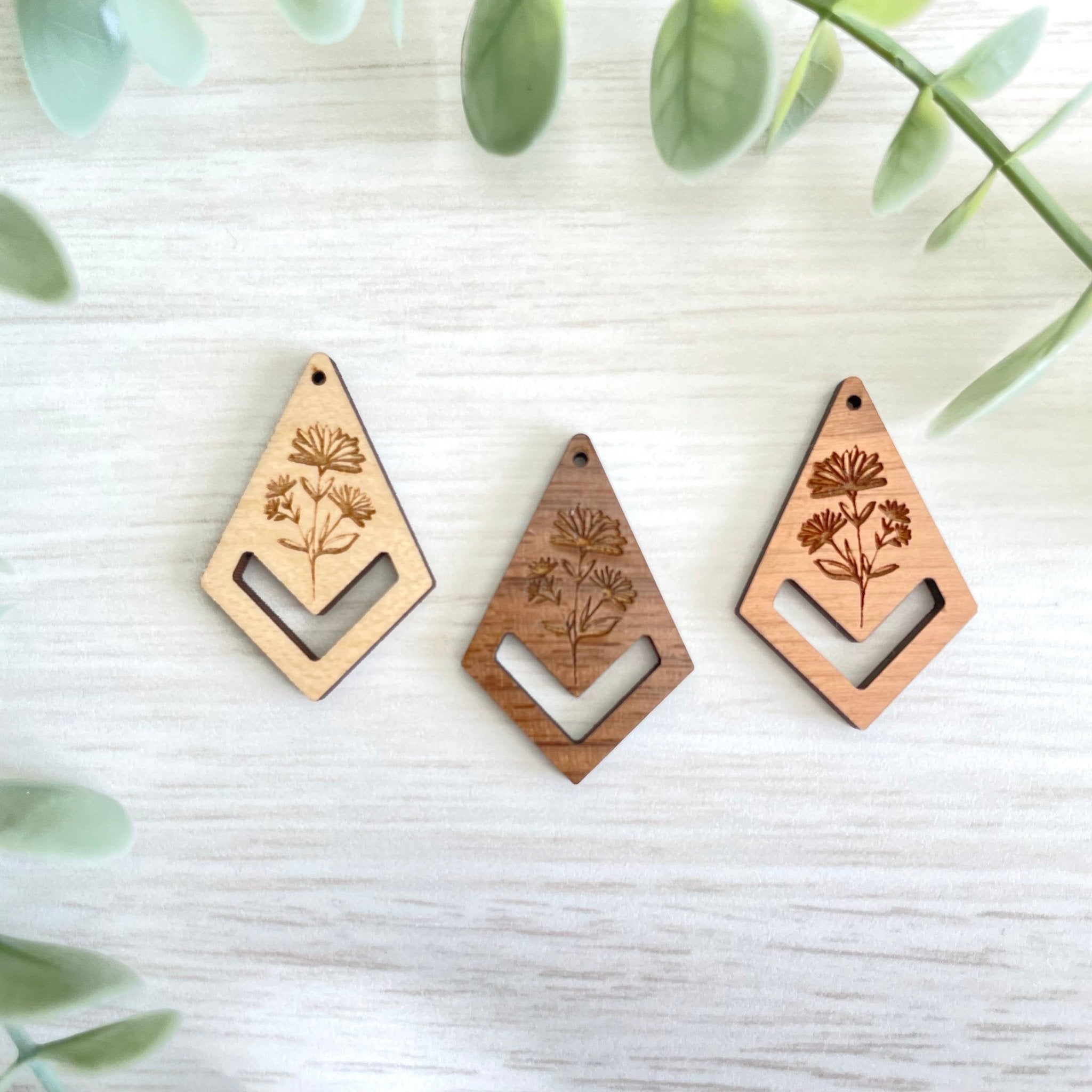 SPRING BOTANICAL 3 | Macrame Wooden Earring Blanks - All for Knotting LLC