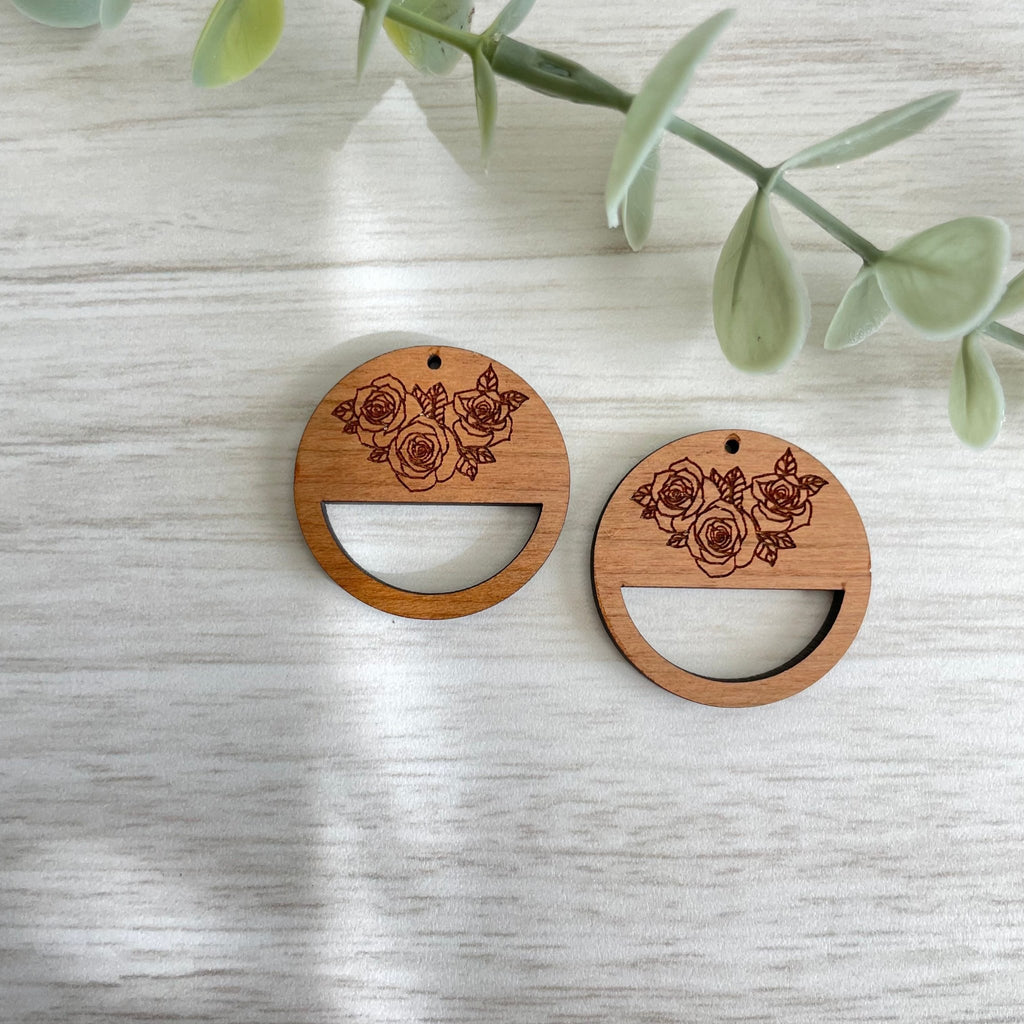SPRING FLOWER ROSE | Macrame Wooden Earring Blanks - All for Knotting LLC