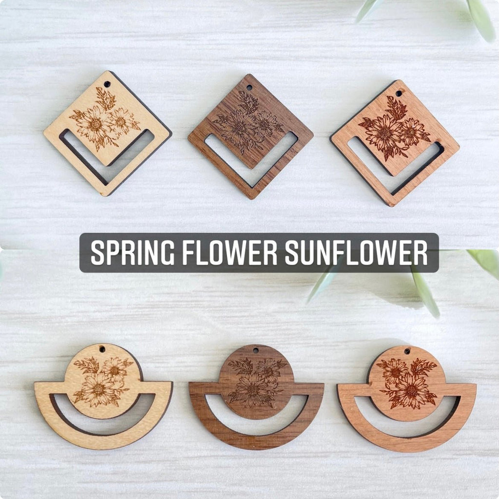 SPRING FLOWER SUNFLOWER | Macrame Wooden Earring Blanks - All for Knotting LLC