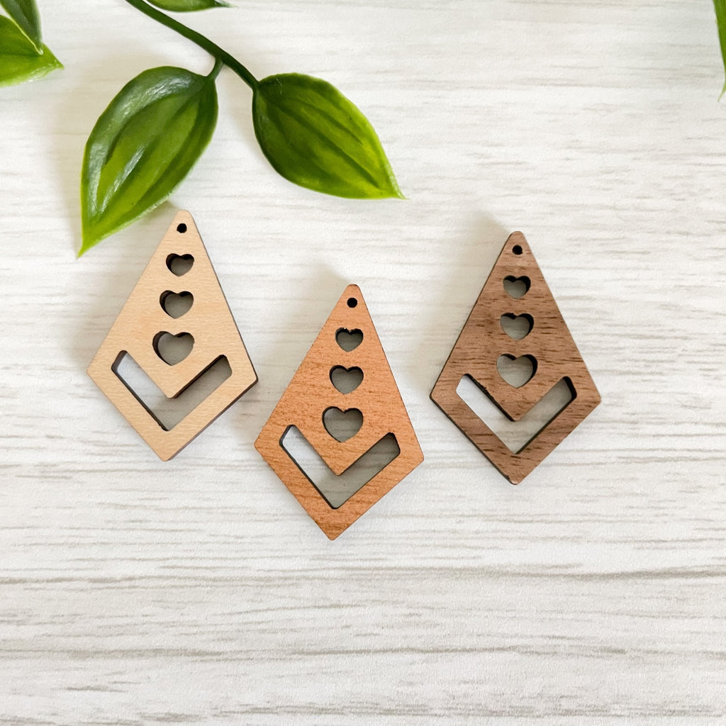 STACK OF HEARTS | Wooden Earring Blanks - All for Knotting LLC