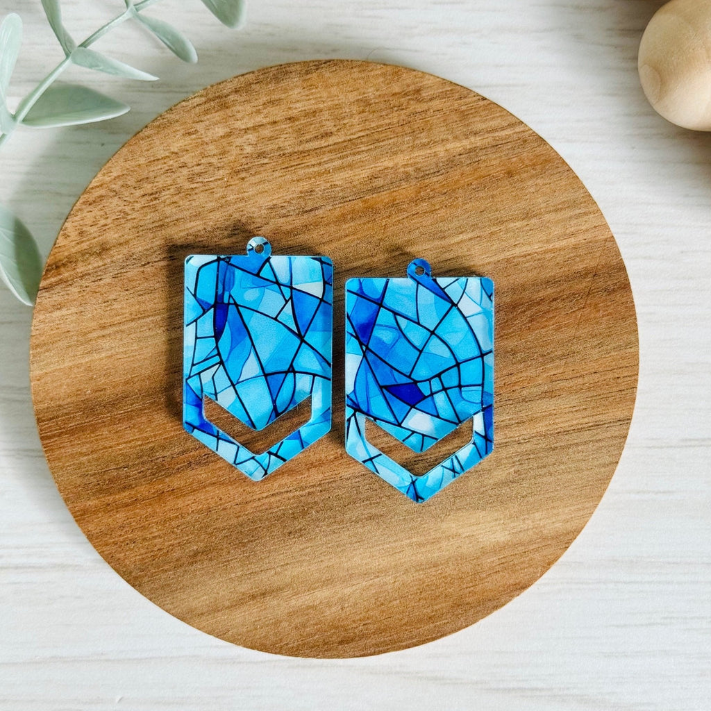 STAINED GLASS 4 ACRYLIC MACRAME EARRING BLANKS | Macrame Acrylic Blanks - All for Knotting LLC