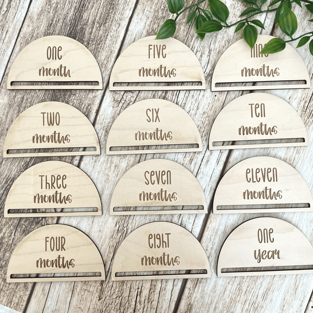 WOODEN BABY MILESTONE MARKERS - All for Knotting LLC