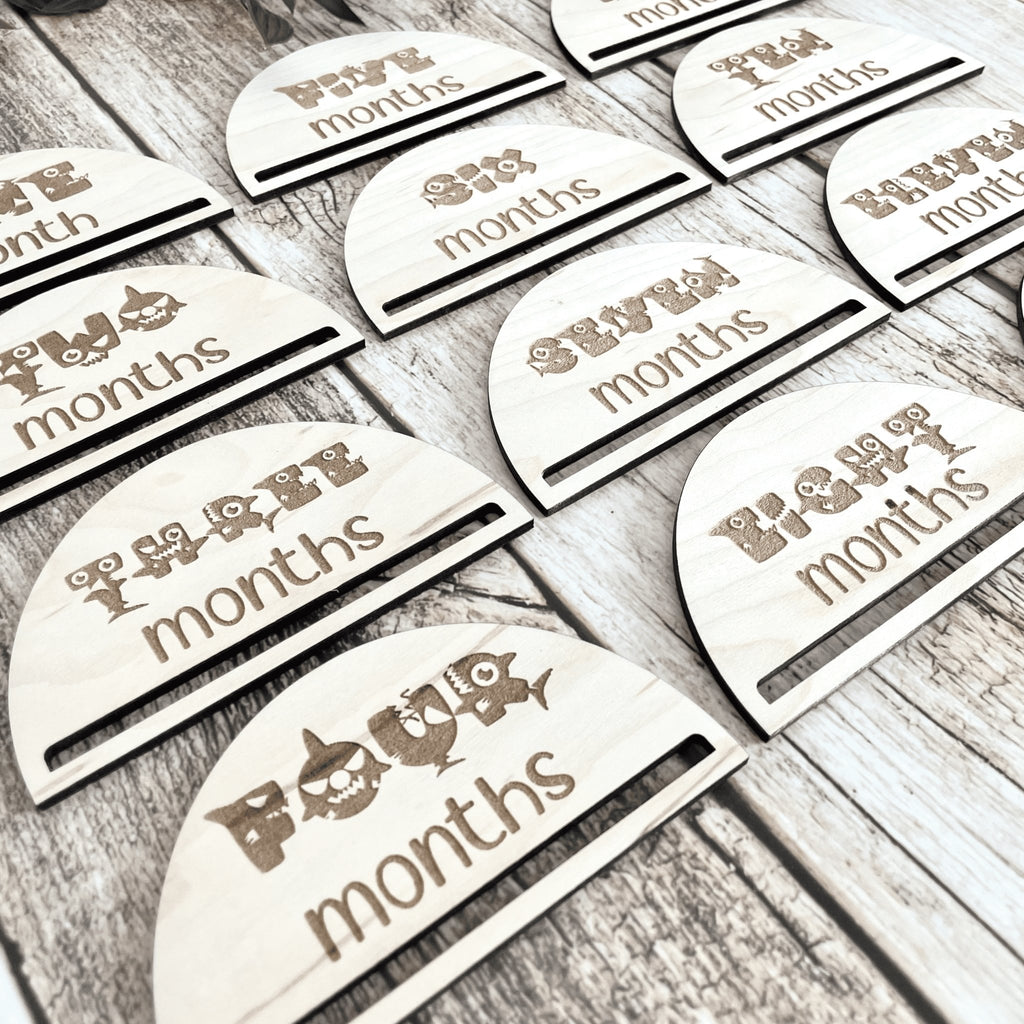 WOODEN BABY MILESTONE MARKERS - All for Knotting LLC